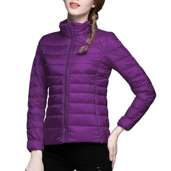 Womens Winter Thin And Light Down Casual Down Slim Quilted Jacket Coat