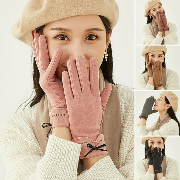Womens Winter Touchscreen Gloves Cable Knit Warm Lined Dual-layer Touch Screen Texting Mitten Glove for Women