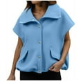 thumbnail image 1 of Womens Winter Vests Fleece Jacket Fall Sleeveless Coat Zip Up Outerwear with Pockets(Blue L), 1 of 6
