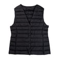 thumbnail image 1 of Womens Winter Vests Sleeveless Warm Lightweight Vest with Pockets Solid Color Comfortable Thermal Outerwear Black L, 1 of 6
