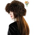 thumbnail image 1 of Womens Winter Warm Faux Fur Bucket Cossak Russian Style Bucket Hat Fuzzy Plush Fisherman Cap Windproof Ski Cap, 1 of 14