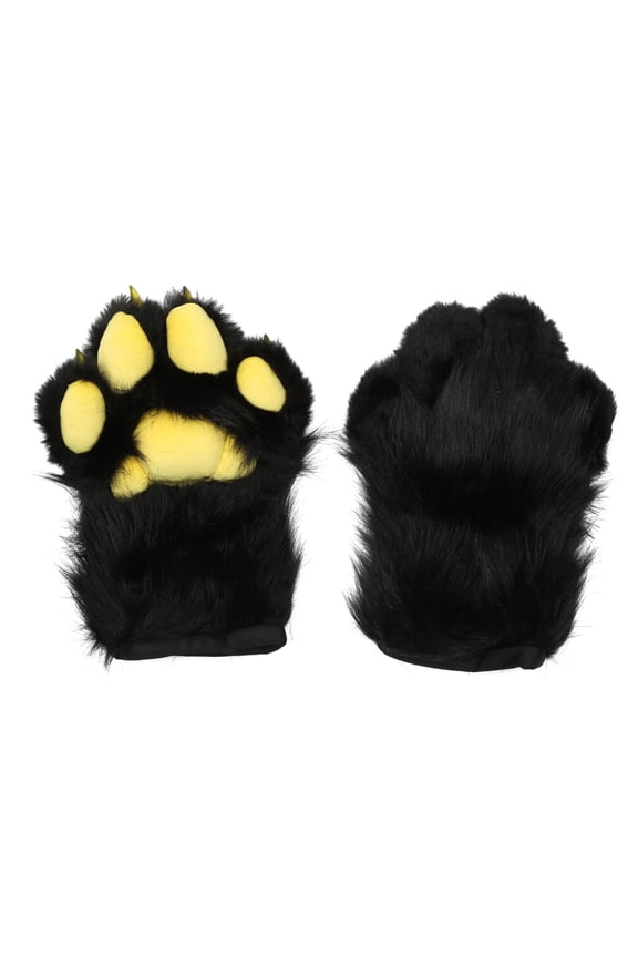 Womens Winter Warm Gloves Cosplays Bear Wolf Paw All-Cover Furry Plush Mittens for Girls Foxes Cosplays