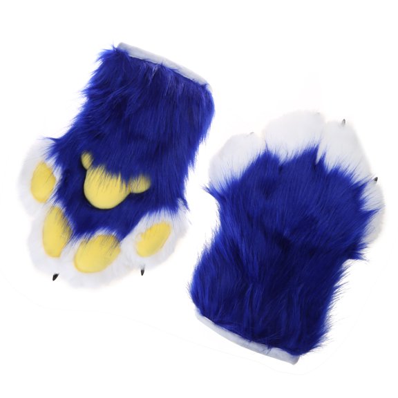 Womens Winter Warm Gloves Cosplays Bear Wolf Paw All-Cover Furry Plush Mittens for Girls Foxes Cosplays