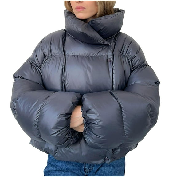 Womens Winter Warm Hooded Wrap Coat Cozy Quilted Outerwear with Hood Casual Lounge Padded Jacket Puffer Jacket