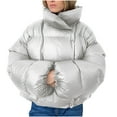 thumbnail image 1 of Womens Winter Warm Hooded Wrap Coat Cozy Quilted Outerwear for Women with Hood Casual Lounge Padded Jacket Puffer Jacket, 1 of 6