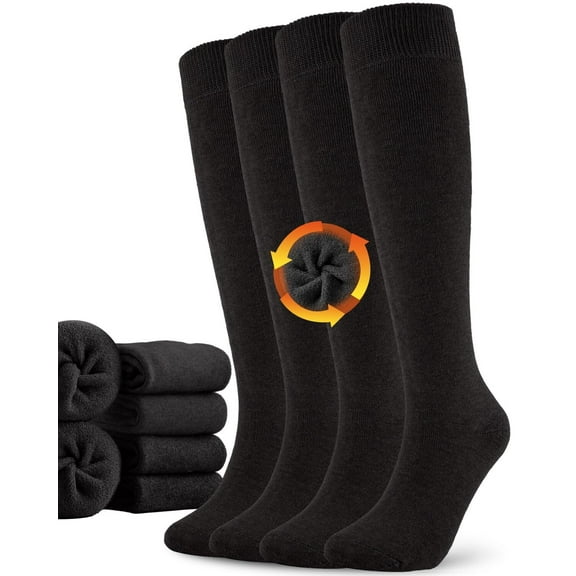 Womens Winter Warm Knee High Socks, Ladies Cotton Thick Hiking Skiing Comfy Thermal Boot Long Socks