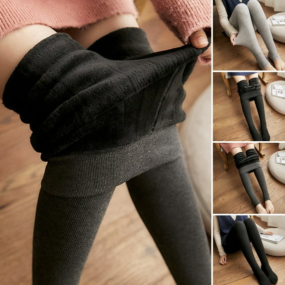 Womens Winter Warm Leggings Elastic Velvet Fleece Lined Thick Tight Leggings