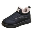 thumbnail image 1 of Womens Winter Warm Platform Snow Boots Faux Furry Lined Slip On Ankle Booties Comfortable Outdoor Non Slip Work Shoes Black Size 5.5, 1 of 7