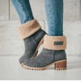 thumbnail image 1 of Womens Winter Warm Snow Boot Thickened Warm Fleece Lining Outdoor Shoes Solid Color Casual Comfortable Booties, 1 of 3