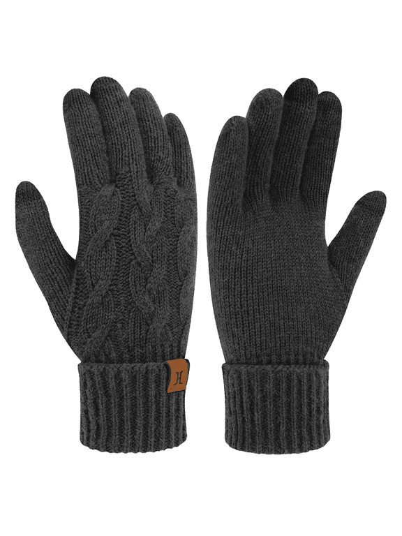 Womens Winter Warm Touchscreen Gloves Elastic Thermal Twist Cable Knit Gloves for Women Cold Weather Gifts