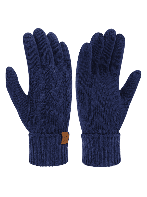 Womens Winter Warm Touchscreen Gloves Elastic Thermal Twist Cable Knit Gloves for Women Cold Weather Gifts