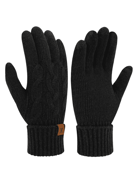 Womens Winter Warm Touchscreen Gloves Elastic Thermal Twist Cable Knit Gloves for Women Cold Weather Gifts