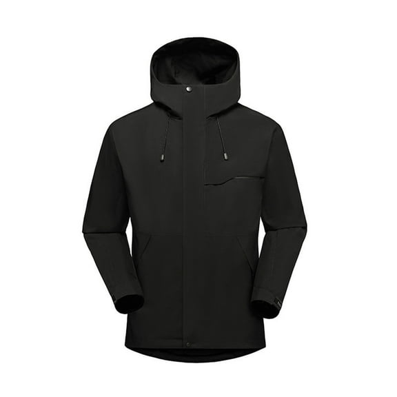 Womens Winter Waterproof Jackets 3 in 1 Hooded Snow Coats Windbreaker Long Sleeve Outdoor Ski Snowboarding Jacket Black, 2XL