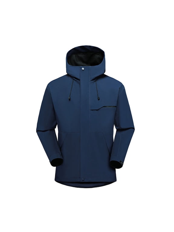 Womens Winter Waterproof Jackets 3 in 1 Hooded Snow Coats Windbreaker Long Sleeve Outdoor Ski Snowboarding Jacket Blue, XL