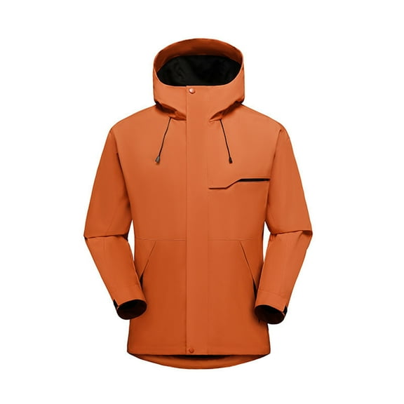 Womens Winter Waterproof Jackets 3 in 1 Hooded Snow Coats Windbreaker Long Sleeve Outdoor Ski Snowboarding Jacket Orange, L