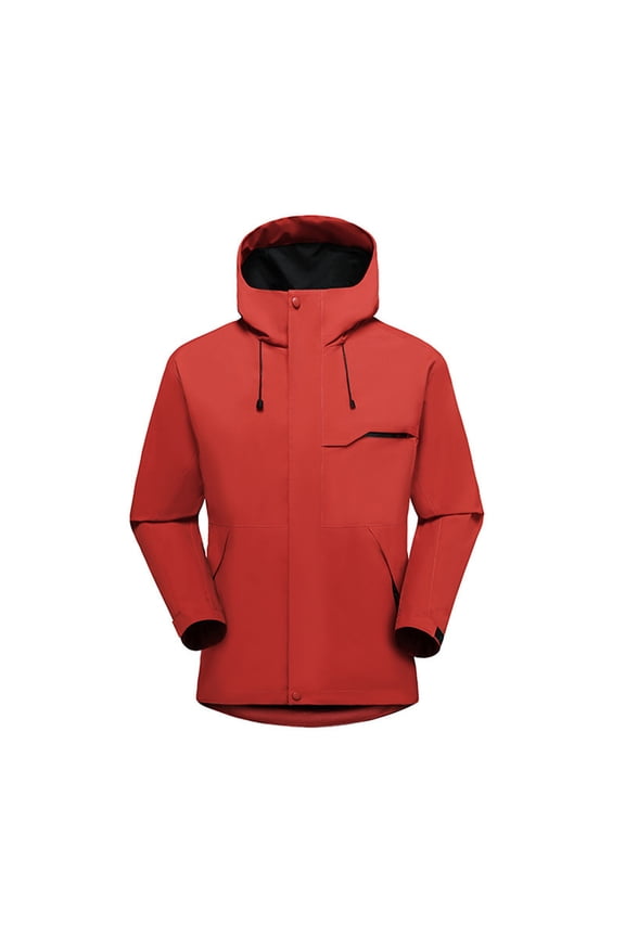 Womens Winter Waterproof Jackets 3 in 1 Hooded Snow Coats Windbreaker Long Sleeve Outdoor Ski Snowboarding Jacket Red, S