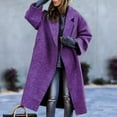 thumbnail image 1 of Womens Winter Wool Jacket Womens Woolen Overcoat Plus Size Casual Solid Open Front Long Coat Long Sleeve Button Lapel Trench Coat Outwear with Pocket 2023 Wool Jacket, 1 of 6