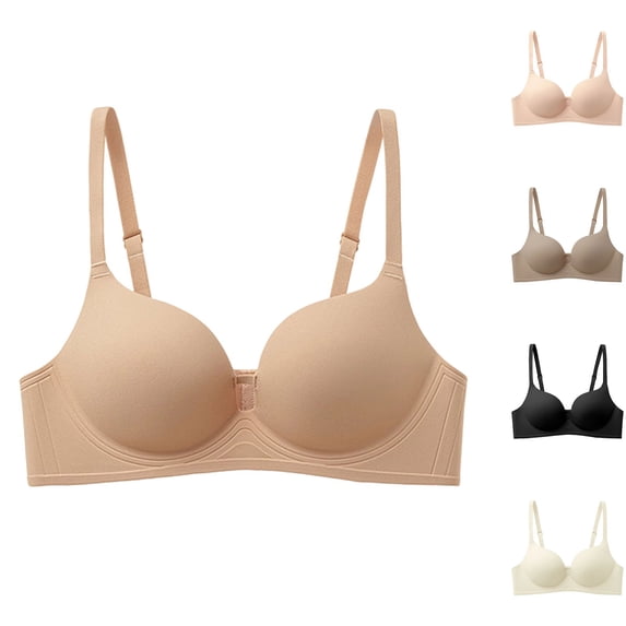Womens Wireless Bra, Full Coverage Soft Support Bras with Adjustable Straps & Lightly Lined, Comfort Bra for Women | VerBelle,White M