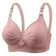 thumbnail image 1 of Womens Wireless Bra Plus Size Breathable Daily Underwear Small Print Bra Pink XS-4XL, 1 of 4