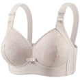 thumbnail image 1 of VONCOS Womens Wireless Bra Plus Size Full Coverage Lace Comfort Everyday Seamless Supportive Adjustable Straps Bra Gray 36-46,Size 44, 1 of 7