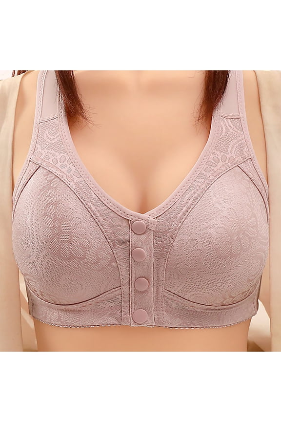 Womens Wireless Bras BC Cup Front Closure Bra for Women Push Up Full Coverage Comfortable Lightweight Bralettes