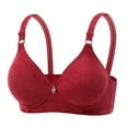 thumbnail image 1 of Womens Wireless Bras Comfortable Push Up Bra Ndbuld Women's Cup Without Rims Gathered Comfortable Breathable Underwear Daily Bra Wine 36, 1 of 4
