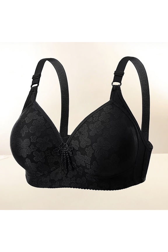 Womens Wireless Bras Comfortable Push Up Non Steel Hoop Gathered Middle Button Breastfeeding Breathable Elastic Underwear Daily Bra