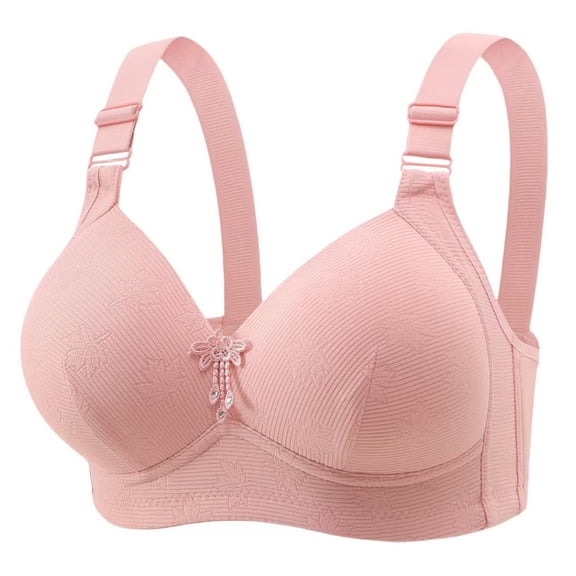 Womens Wireless Bras Comfortable Push Up Non-steel Lace Stitching Comfortable And Breathable Gathered Adjustable Bra Underwear