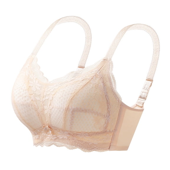 Womens Wireless Bras Full Coverage Lace Splice Bralettes for Women Push Up Padded Comfortable Underwear Tshirt Bra