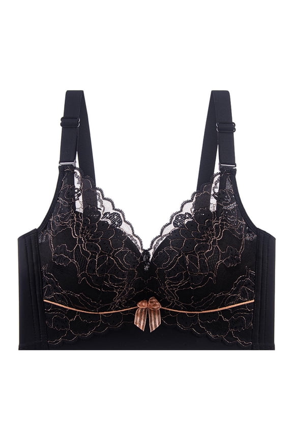 Womens Wireless Bras Modal Push Up Bra for Women Lace Splice Padded Comfortable Everyday Underwear Bralettes