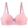 thumbnail image 1 of Womens Wireless Bras New Women's Thin Wireless Bra Comfortable Push up Bralette Seamless Stretch Lightweight Lined Comfort Underwear Style B-33 Pinky, 1 of 6