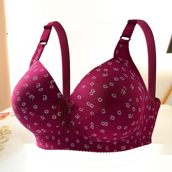 Womens Wireless Bras Push Up Support Full Coverage Bralettes Non Steel Hoop Gathered Middle Button Breastfeeding Breathable Elastic Underwear Daily Bra