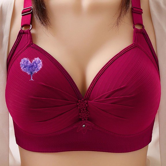 Womens Wireless Bras Push Up Support Full Coverage Bralettes Push-up Breathable Daily Underwear Small Print Bra