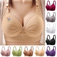 thumbnail image 1 of Womens Wireless Bras Push Up Support Full Coverage Bralettes Push-up Breathable Daily Underwear Small Print Bra, 1 of 5