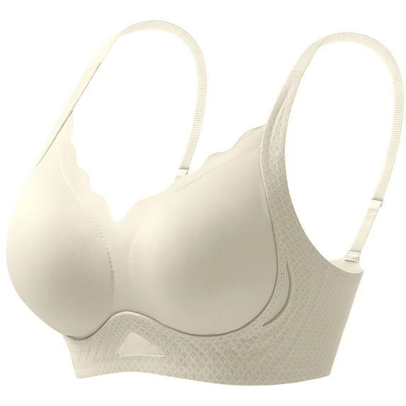 Womens Wireless Bras Scalloped Push Up Bralettes No Underwire Supportive Tshirt Bra Seamless Comfortable Everyday Bras