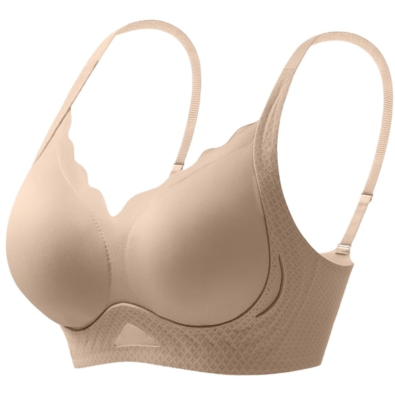 Womens Wireless Bras Scalloped Push Up Bralettes No Underwire Supportive Tshirt Bra Seamless Comfortable Everyday Bras