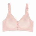 thumbnail image 1 of Womens Wireless Bras Seamless Front Close Bra Push Up Bralettes Underwear Comfortable Bra for Older Women (38/85BC, Pink), 1 of 3