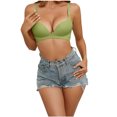 thumbnail image 1 of Womens Wireless Bras Solid Color No Underwire Push Up Full Coverage Soft Seamless Sports Everyday Bralettes Bra,Green,34 B, 1 of 5