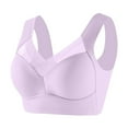 thumbnail image 1 of Womens Wireless Bras V Mesh Comfortable Bralette Supportive Tshirt Bra No Underwire Seamless Push Up Everyday Bras,Purple,5XL, 1 of 2
