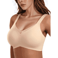 thumbnail image 1 of Womens Wireless Bras V Mesh Comfortable Bralette Supportive Tshirt Bra No Underwire Seamless Push Up Everyday Bras, 1 of 11