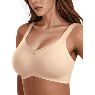 Womens Wireless Bras V Mesh Comfortable Bralette Supportive Tshirt Bra No Underwire Seamless Push Up Everyday Bras