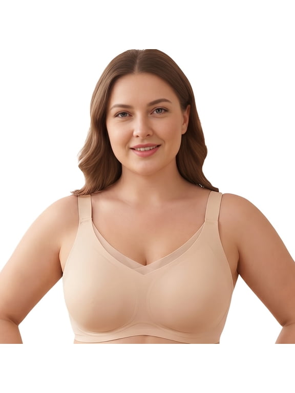 V Neck Seamless Wirefree Low Cut Bra for Women