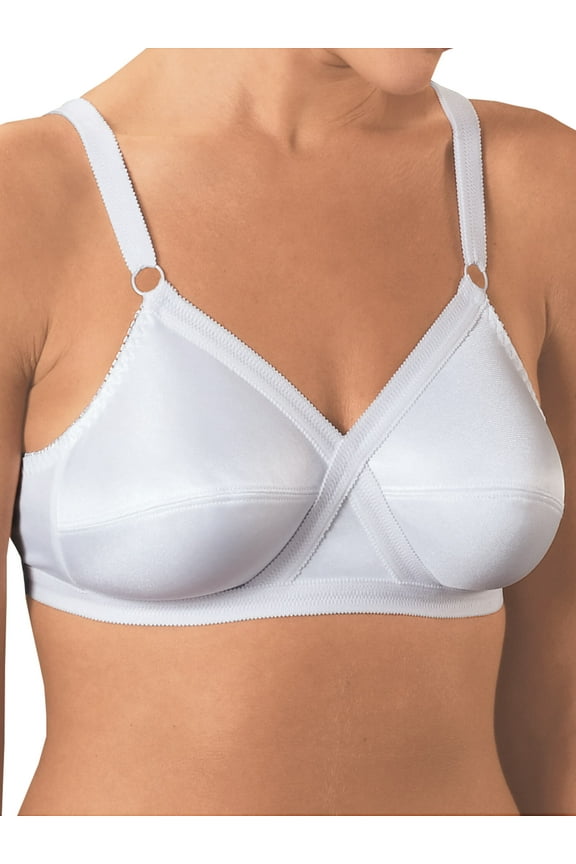Women’s Wireless Cross and Shape Bra, 2-Pack, White, 34A