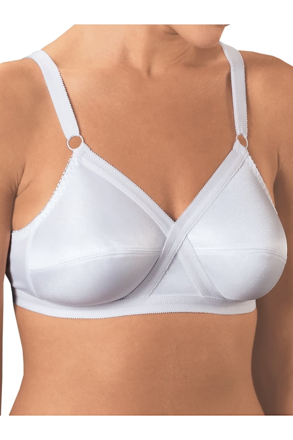 Women’s Wireless Cross and Shape Bra, 2-Pack, White, 36A