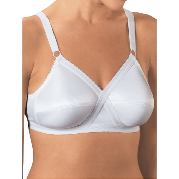 Women’s Wireless Cross and Shape Bra, 2-Pack, White, 38B