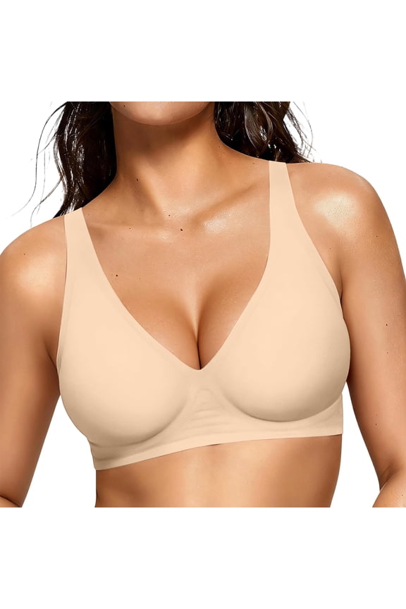 Womens Wireless Jelly Bra Plus Size Supportive Full Coverage Comfortable No Underwire Bras