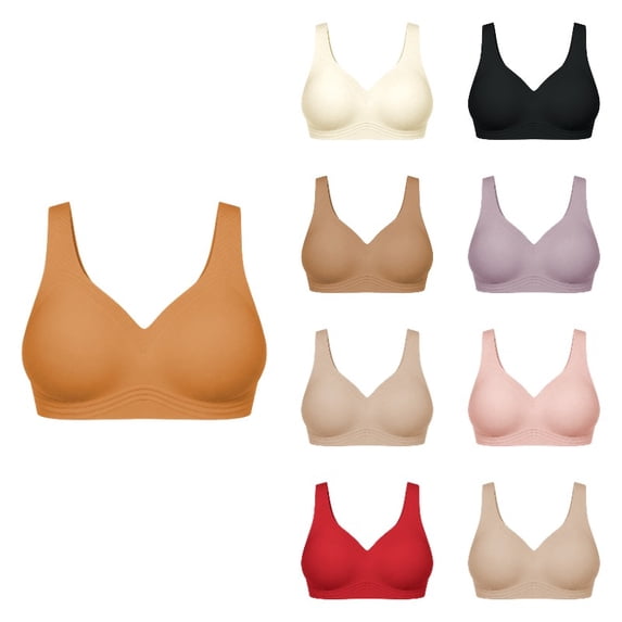 Womens Wireless Jelly Bra Plus Size Supportive Seamless Bras Full Coverage Push Up Comfortable No Underwire Tshirt Bras