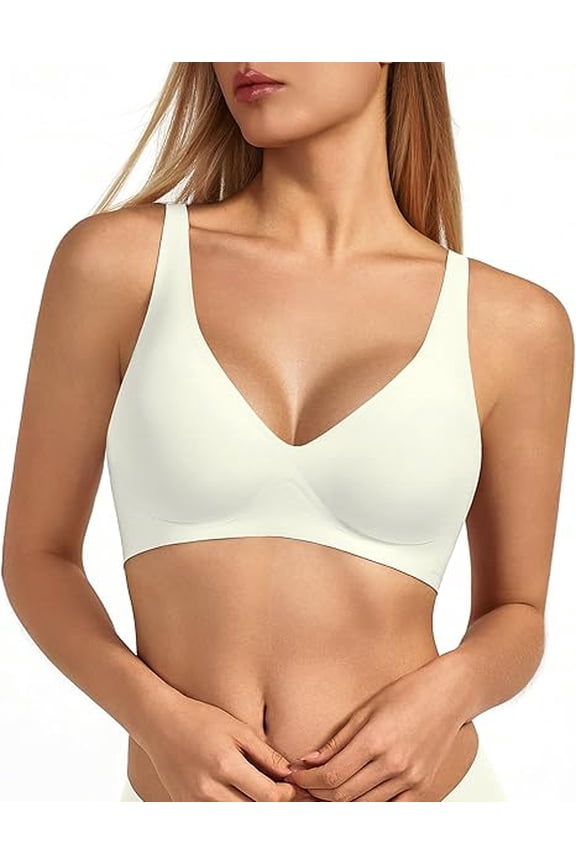 Womens Wireless Jelly Bra Plus Size Supportive Seamless Bras Full Coverage Push Up Comfortable No Underwire Tshirt Bras