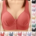 thumbnail image 1 of Womens Wireless Jelly Bra Plus Size Supportive Seamless Bras No Underwire Seamless Plus Size Underwire-free Gathering Front Button-up Breathable Bra Everyday Bra, 1 of 8