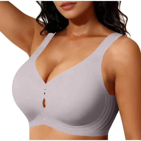Womens Wireless Jelly Bras No Underwire Seamless Push Up Supportive Full Coverage Comfortable Everyday Tshirt Bralettes Plus Size Soft Bras
